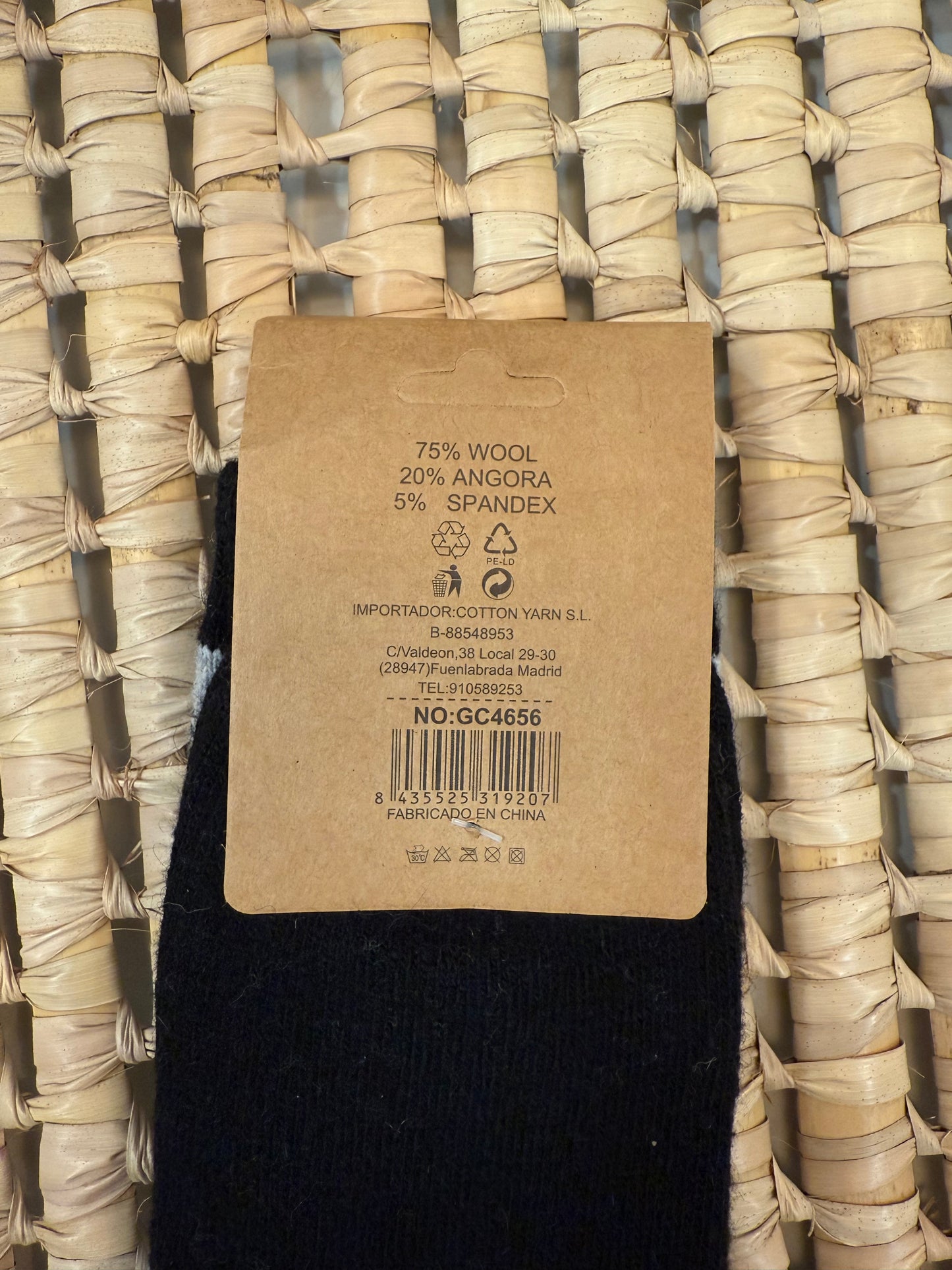 calcetín negro estampado