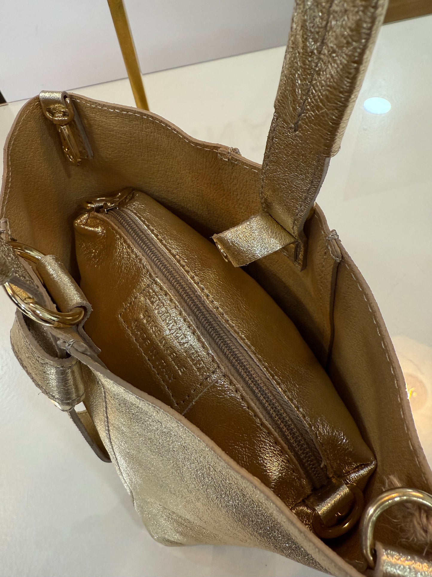 BOLSO PIEL DORADO