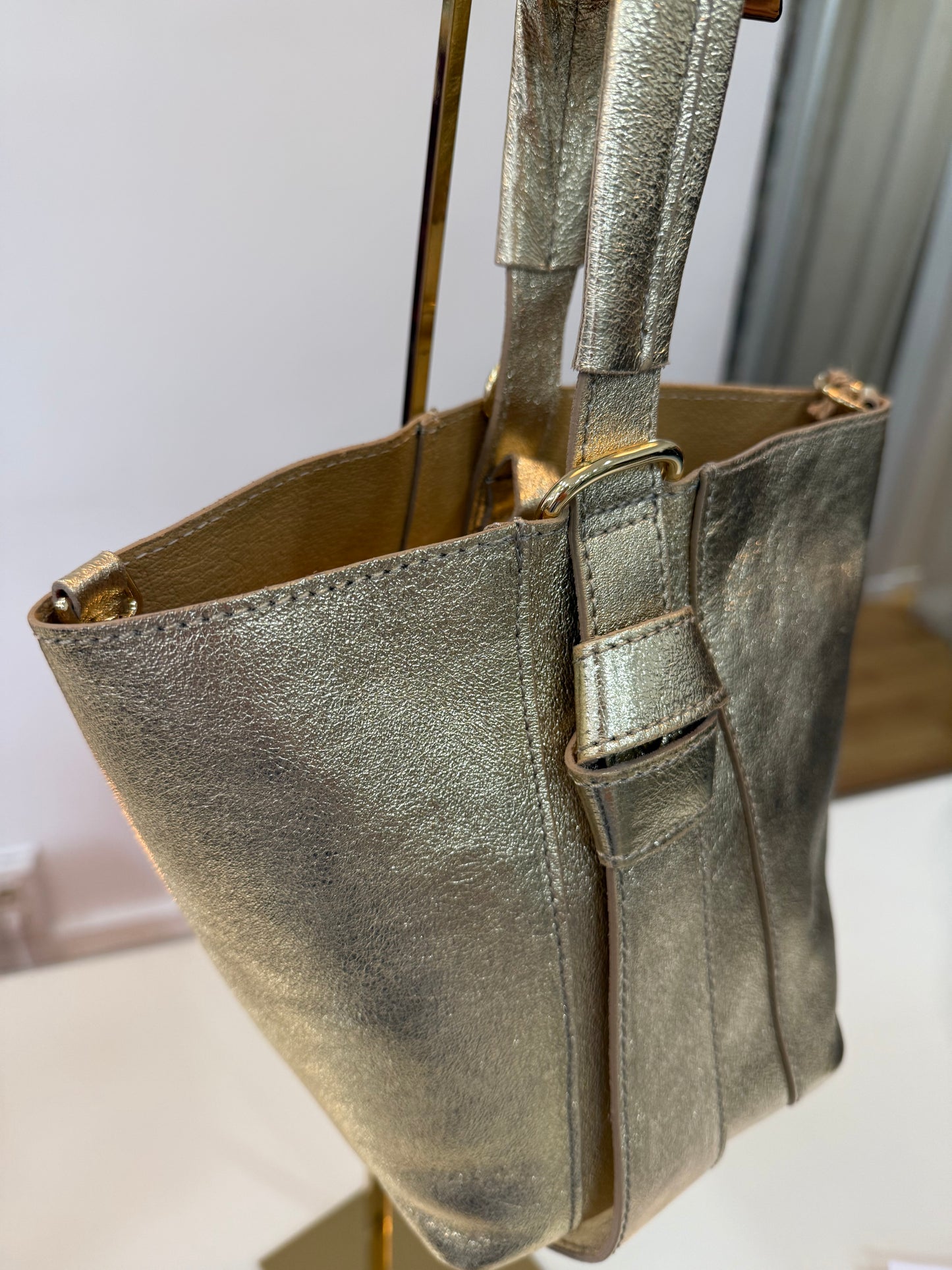BOLSO PIEL DORADO