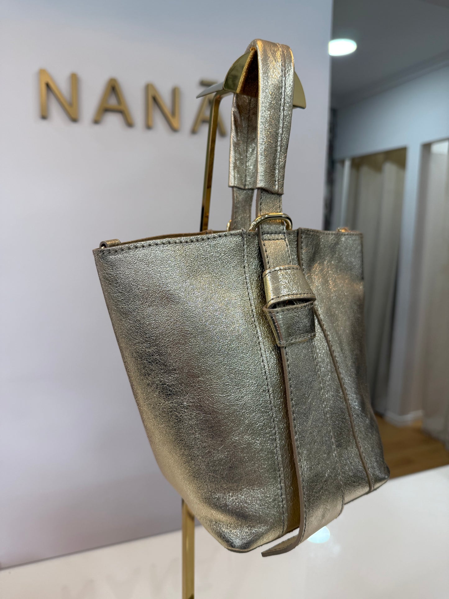 BOLSO PIEL DORADO