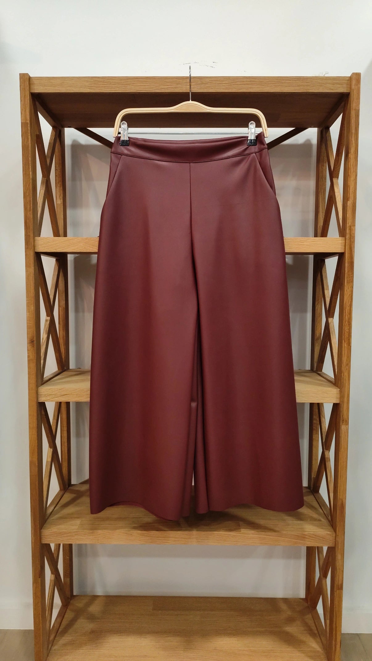 Pantalón Culotte Efecto Piel