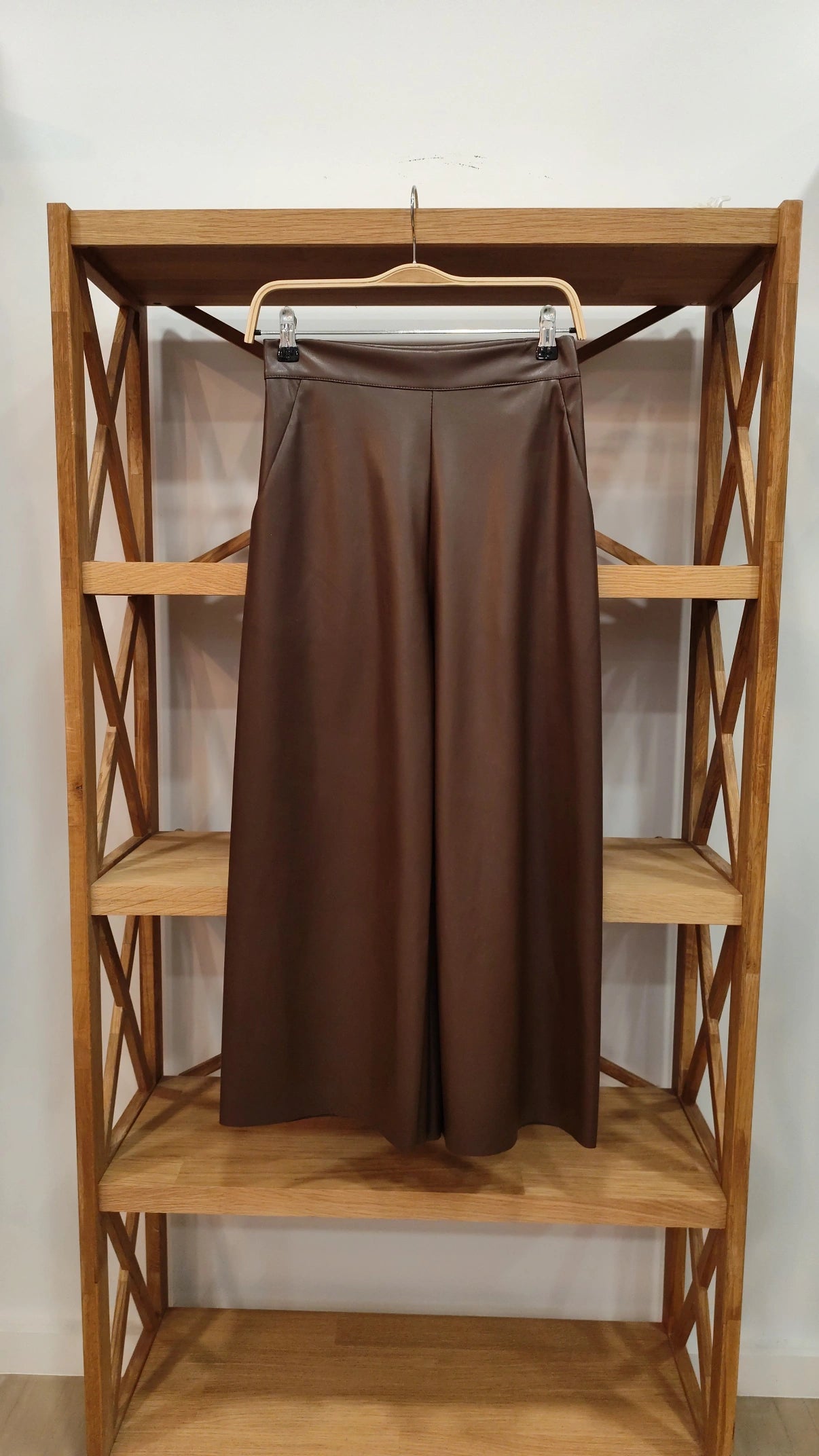 Pantalón Culotte Efecto Piel