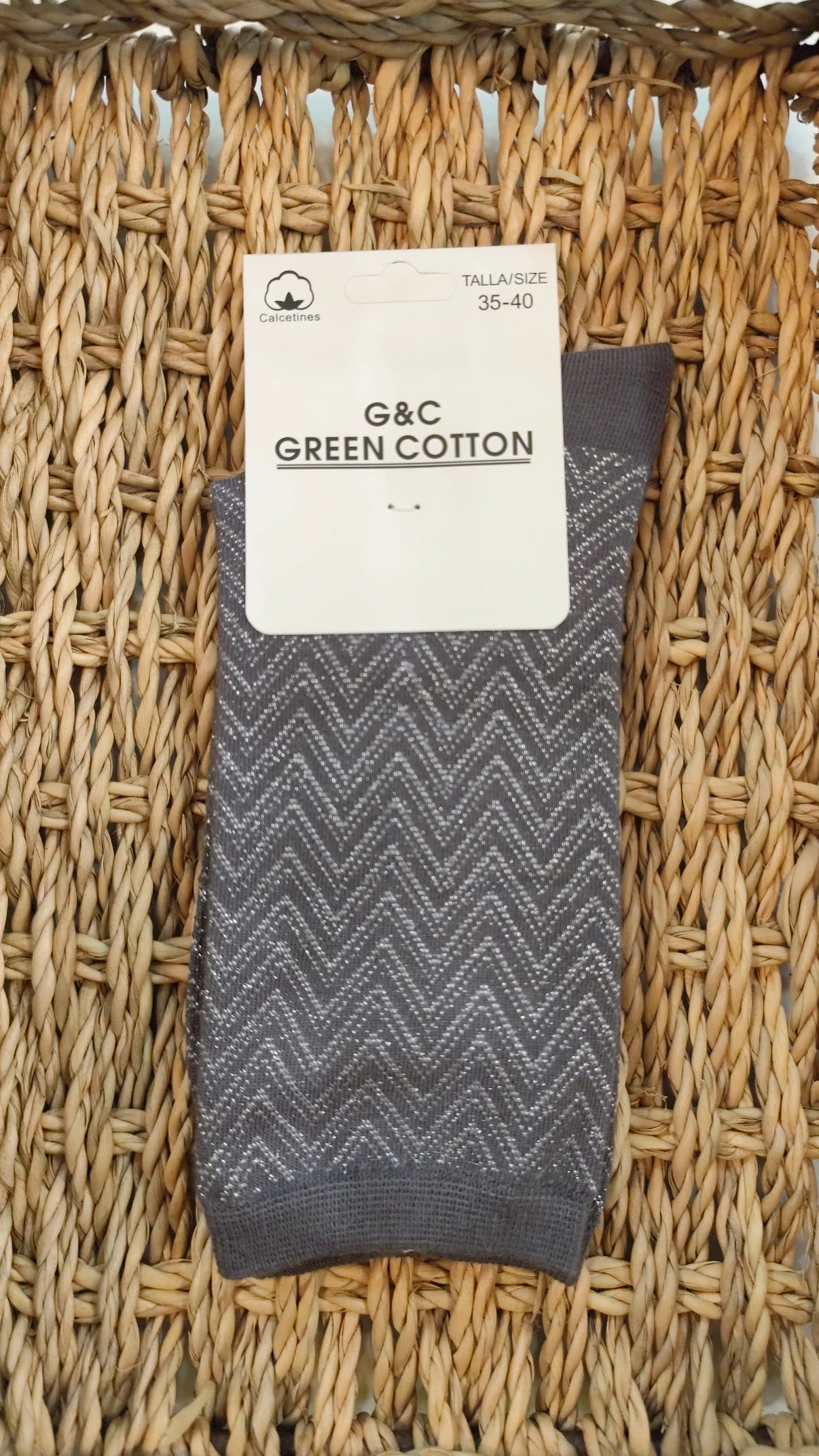 Calcetín Zigzag Brillo