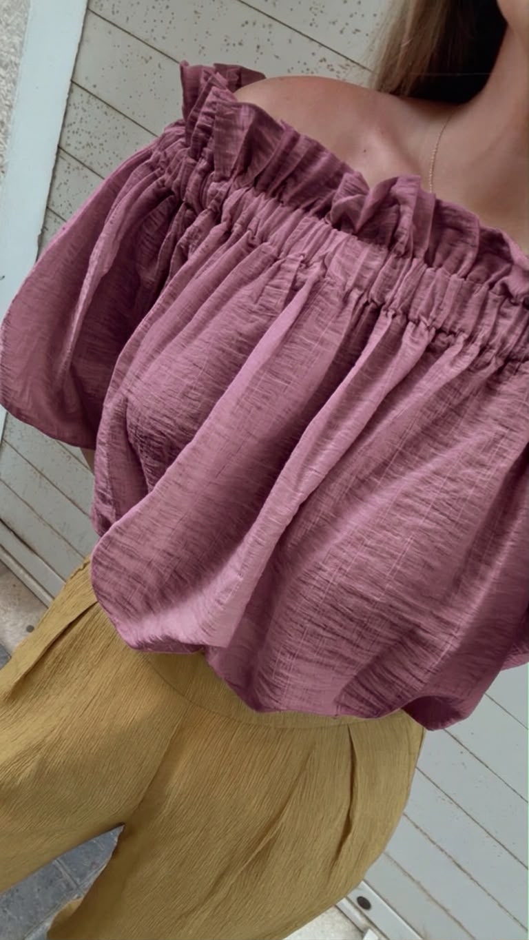 Blusa Hombros Descubiertos Rústica