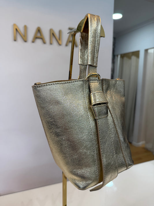 BOLSO PIEL DORADO